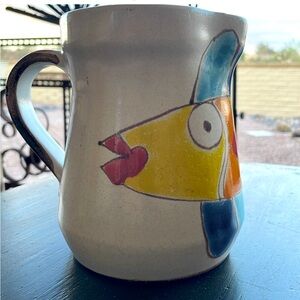 Desmione Pottery | Art Fish Pitcher. Vintage. Signed. 1964. Italy. Handpainted.